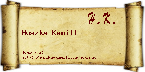 Huszka Kamill névjegykártya